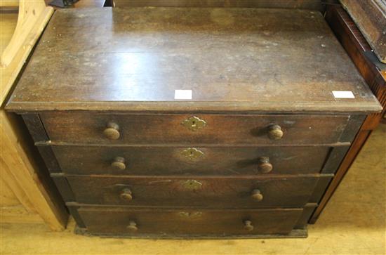 William & Mary oak chest, lacking stand(-)